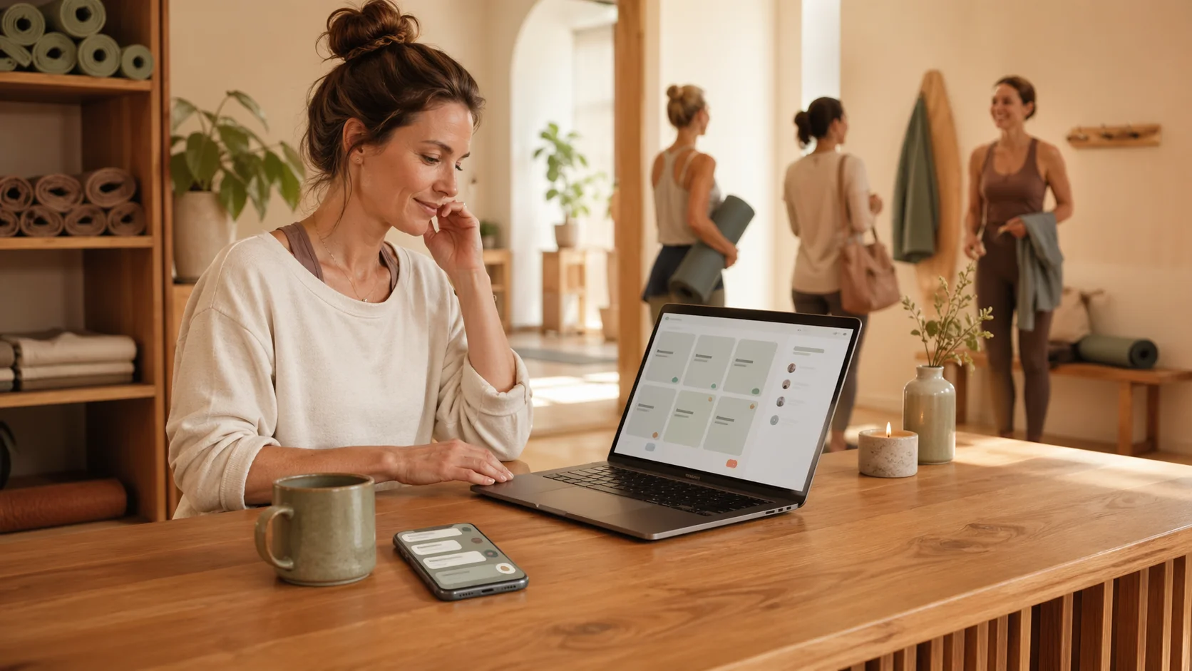 Yoga-Kurse nicht mehr per WhatsApp organisieren: Community im Chat, Buchung über einen klaren Link