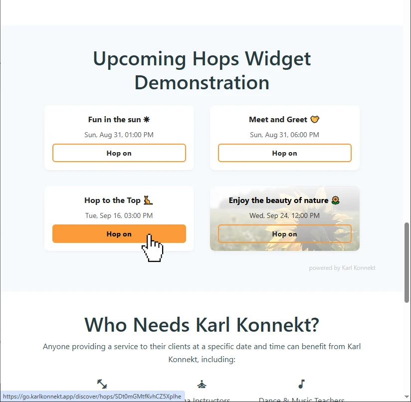 Sample Widget integration